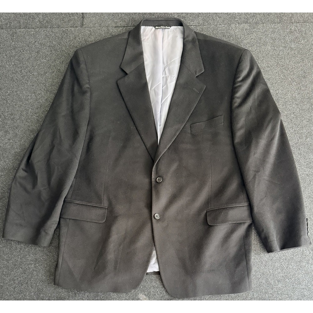 Loro Piana 100% Cashmere Men 50R Black Blazer Sport Coat Two Button Jacket Italy